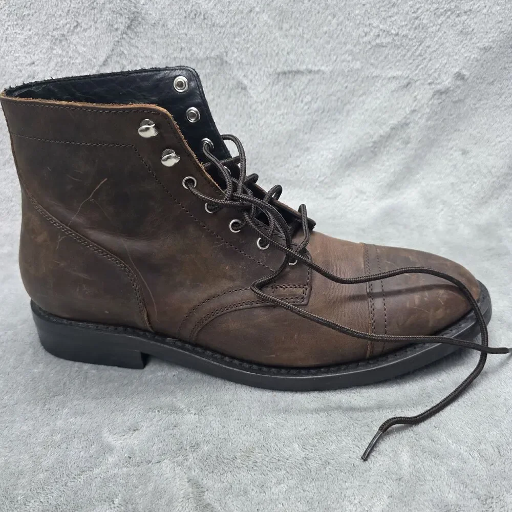 Thursday Boot Co. Captain Burnt Copper Leather Lace-Up Boots Men's Size 12 Wide
